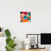 Retro Paraplu Regenachtige Dag Pop Art Poster (Thuiskantoor)