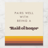 Retro Paren Goed met het zijn van een Maid of Hono Wijn Etiket (Enkel label)