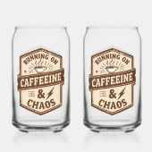 Retro Parent and Coffee Lover Humor Blikvorm Glas (Voorkant)