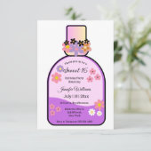 Retro parfum zoet 16 roze glitters bloemensimpel kaart (Staand voorkant)