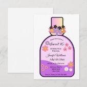 Retro parfum zoet 16 roze glitters bloemensimpel kaart (Voorkant / Achterkant)