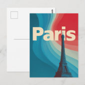 Retro Parijs Briefkaart (Voorkant / Achterkant)