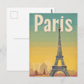 Retro Parijs Briefkaart (Voorkant / Achterkant)