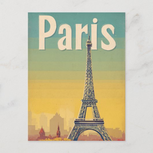 Retro Parijs Briefkaart (Voorkant)