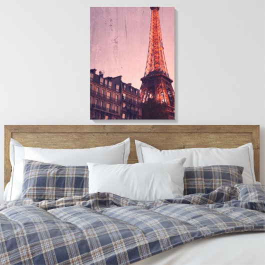 Retro Paris - altijd een goed idee - omcirkeld Can Canvas Afdruk (Insitu (Slaapkamer))