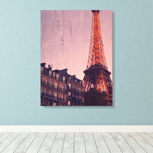 Retro Paris - altijd een goed idee - omcirkeld Can Canvas Afdruk (Insitu (Houten vloer))
