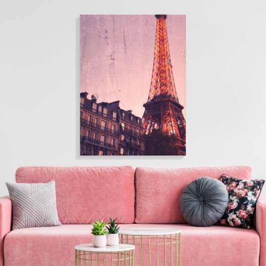 Retro Paris - altijd een goed idee - omcirkeld Can Canvas Afdruk (Insitu (Woonkamer))