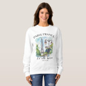 Retro Paris Eiffel Tower Art Print Trui (Voorkant volledig)
