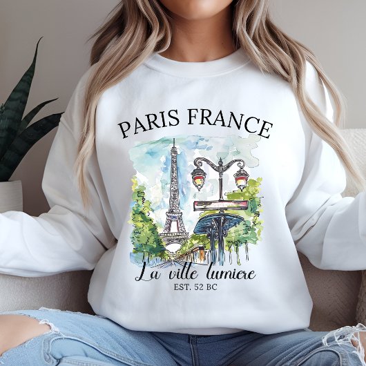 Retro Paris Eiffel Tower Art Print Trui