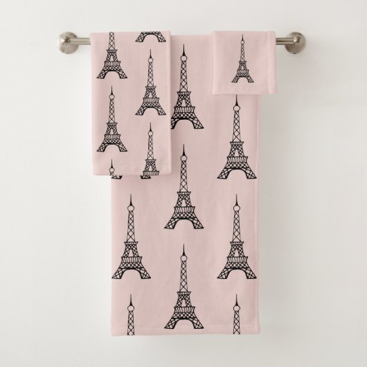Retro Paris Eiffeltoren Badhanddoeken Set Gift Bad Handdoek (Insitu)
