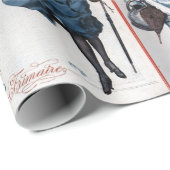 Retro Paris Frankrijk kerstkunst Cadeaupapier (Rol Hoek)