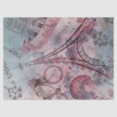 Retro Paris Frankrijk Ontkoppeling van Floral Patt Tissuepapier (Voorkant)