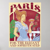 Retro Paris Frankrijk Reizen Poster Print (Voorkant)