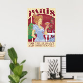 Retro Paris Frankrijk Reizen Poster Print (Thuiskantoor)