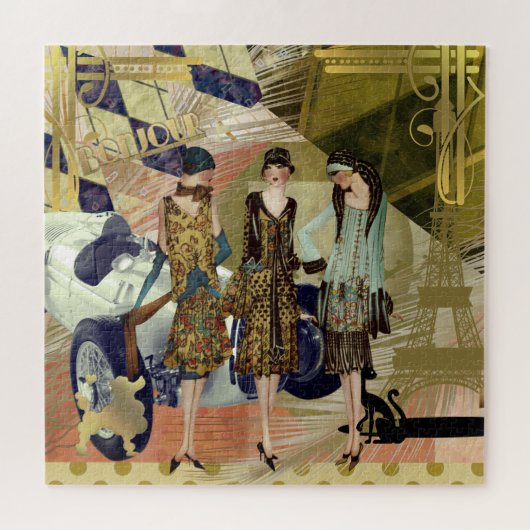 Retro Paris Mode Scène Puzzel (Horizontaal)