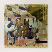 Retro Paris Mode Scène Puzzel Legpuzzel (Horizontaal)