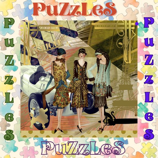 Retro Paris Mode Scène Puzzel Legpuzzel