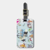 Retro Paris Podle Collage Bagagelabel (Voorkant verticaal)