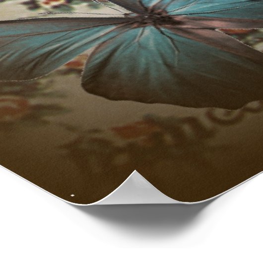 retro parisian mode floral Victoriaans Poster (Hoek)