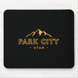 Retro Park City Utah Heren Dames Souvenir Berg Muismat