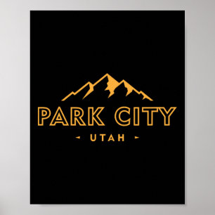 Retro Park City Utah Heren Dames Souvenir Berg Poster