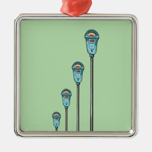 Retro parkeermeter metalen ornament (Voorkant)
