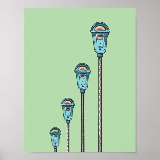Retro parkeermeter poster (Voorkant)
