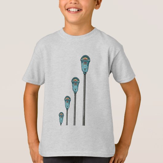 Retro parkeermeter t-shirt (Voorkant)