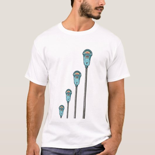 Retro parkeermeter t-shirt (Voorkant)