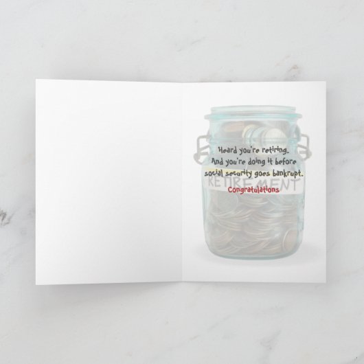 Retro parkeermeter van de pensionering kaart (Binnen)