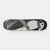 Retro Parkieten - Zwart & Wit Skateboard (Horizontaal)