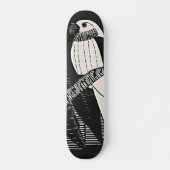 Retro Parkieten - Zwart & Wit Skateboard (Voorkant)