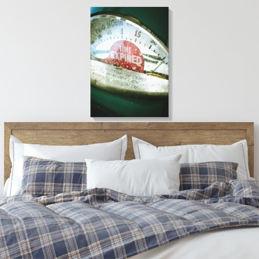 Retro Parking Meter 02 Stretched Canvas Afdrukken (Insitu (Slaapkamer))