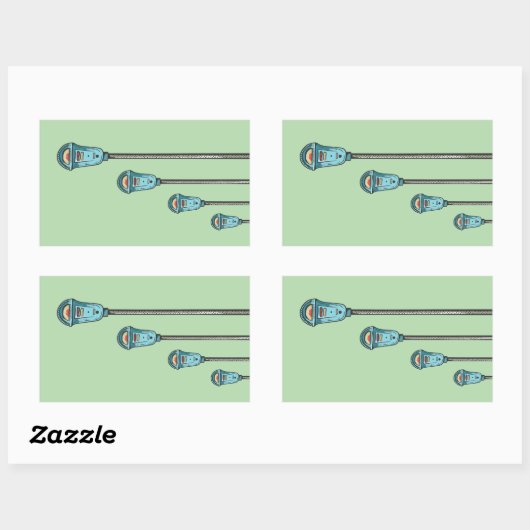 Retro parking meter rechthoekige sticker (Vel)