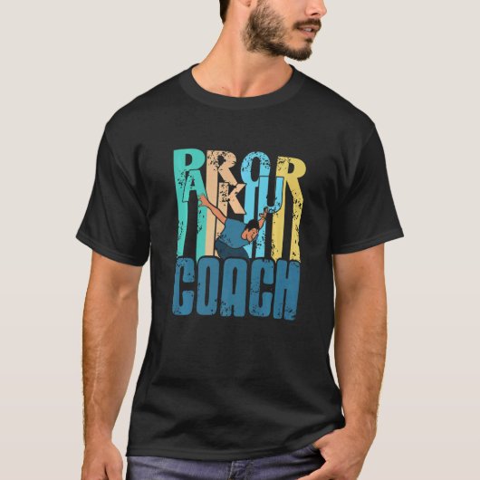 Retro Parkour Coach Design Cadeau T-shirt (Voorkant)