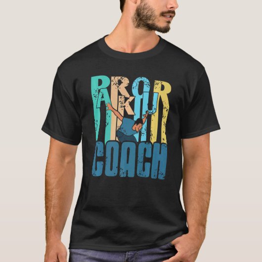  Retro Parkour Coach Design Cadeau T-shirt (Voorkant)