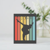 Retro Parkour Gift City Free Runner Jump Briefkaart (Staand voorkant)