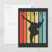 Retro Parkour Gift City Free Runner Jump Briefkaart (Voorkant / Achterkant)