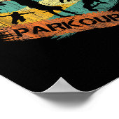 Retro Parkour voor boys Silhouette  Free Run Poster (Hoek)