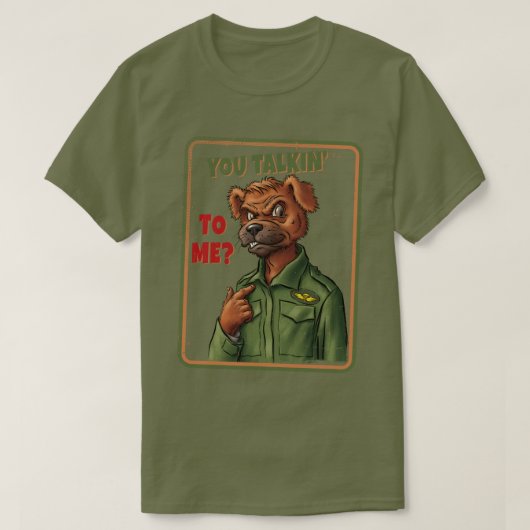Retro Parody Dog – You Talkin’ to Me? T-shirt (Design voorkant)