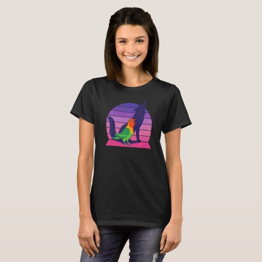 Retro Parrot I Howling Wolf I die Fischer's schild T-shirt (Voorkant volledig)