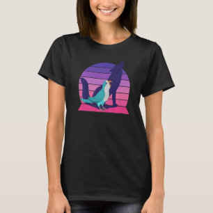 Retro Parrot I Howling Wolf I Screaming Blue Monk T-shirt