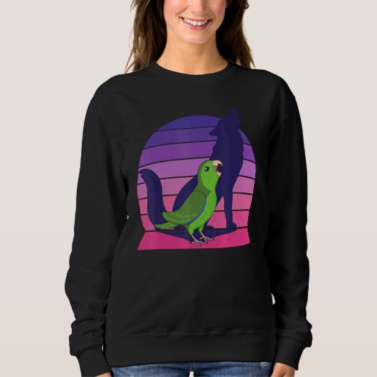 Retro Parrot I Howling Wolf I Screaming Green Parr Trui (Voorkant)