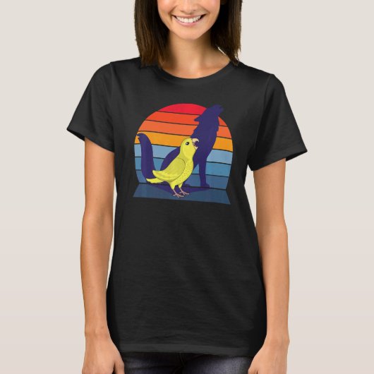 Retro Parrot I Howling Wolf I Screaming Yellow Par T-shirt (Voorkant)
