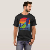 Retro Parrot I Howling Wolf I Screening Blue crown T-shirt (Voorkant volledig)