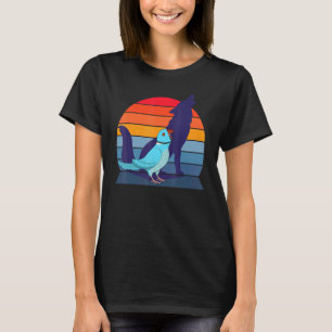 Retro Parrot I Howling Wolf I Screening Blue India T-shirt