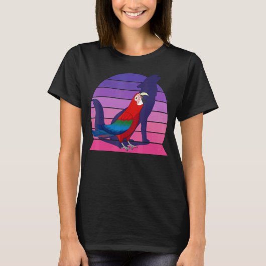 Retro Parrot I Howling Wolf I Screening Green wing T-shirt (Voorkant)