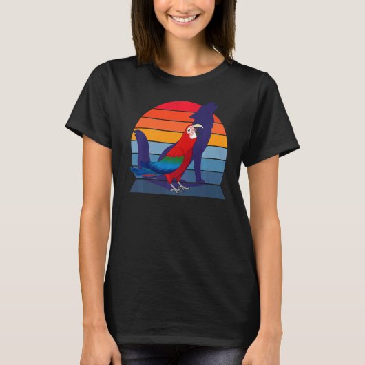 Retro Parrot I Howling Wolf I Screening Green wing T-shirt (Voorkant)