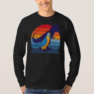 Retro Parrot I Tyrannosaurus Rex I Blue throad T-shirt