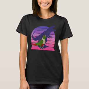 Retro Parrot I Tyrannosaurus Rex I Screening Green T-shirt